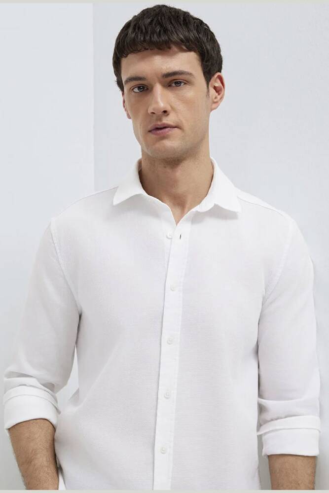 Erkek Uzun Kol Gömlek 0211656-620 Beyaz 
