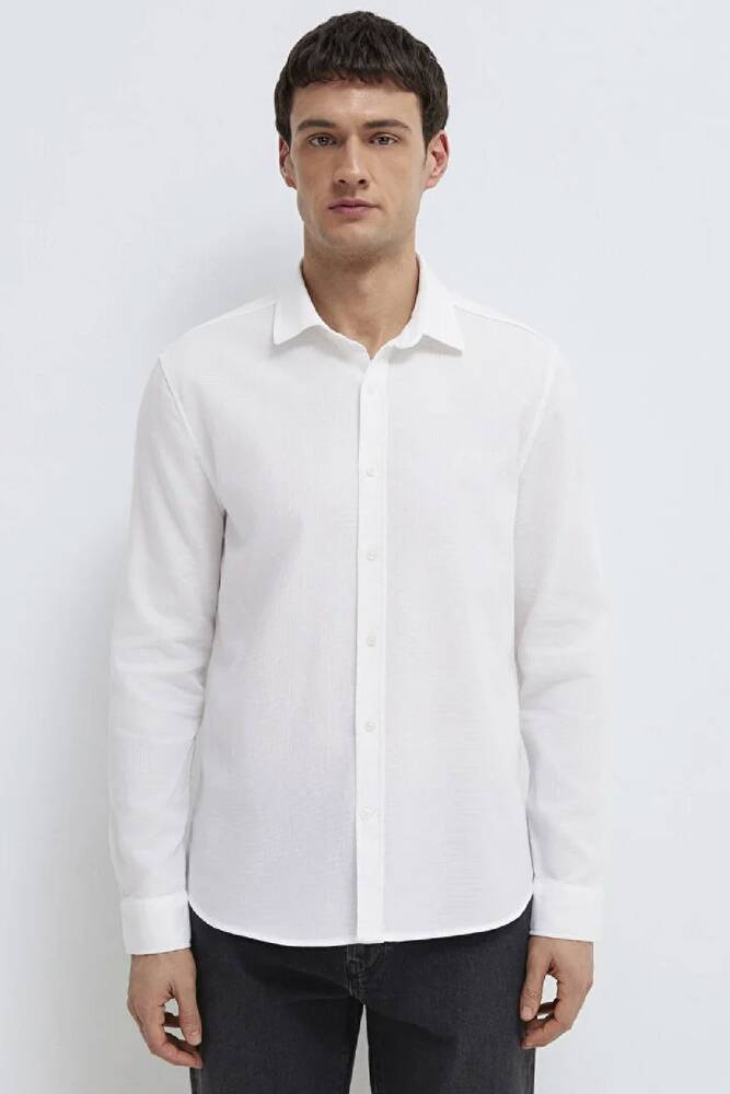 Erkek Uzun Kol Gömlek 0211656-620 Beyaz 