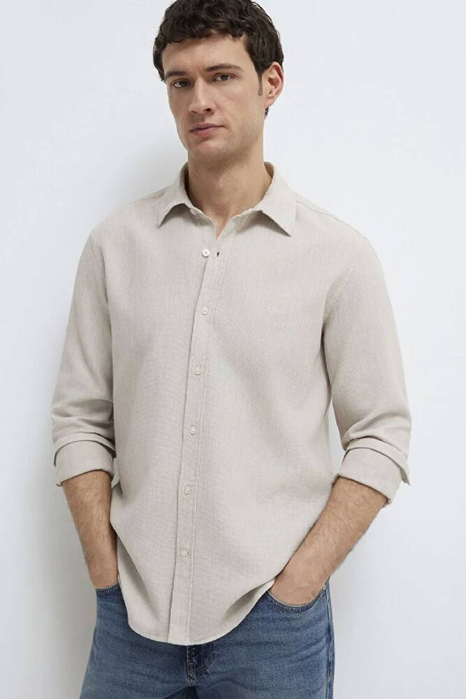 Erkek Uzun Kol Gömlek 0211656-70145 Bej 