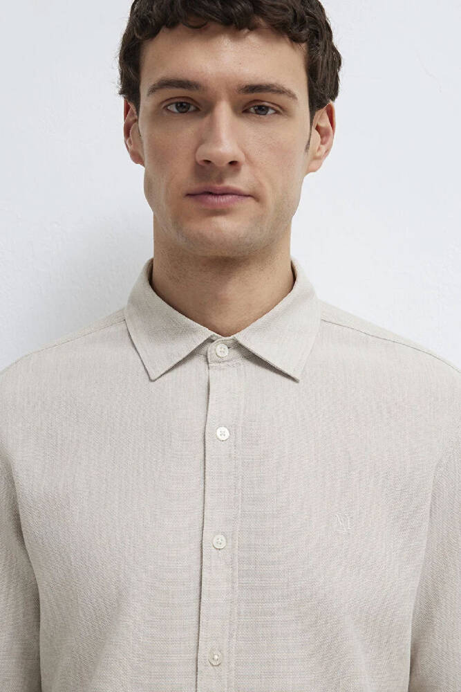 Erkek Uzun Kol Gömlek 0211656-70145 Bej 