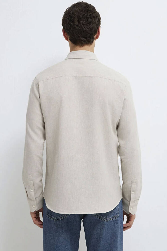 Erkek Uzun Kol Gömlek 0211656-70145 Bej 