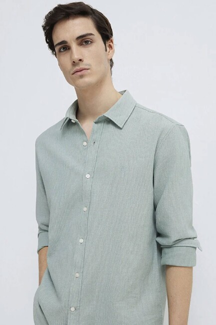 Erkek Uzun Kol Gömlek 0211656-71478 Yeşil (2)