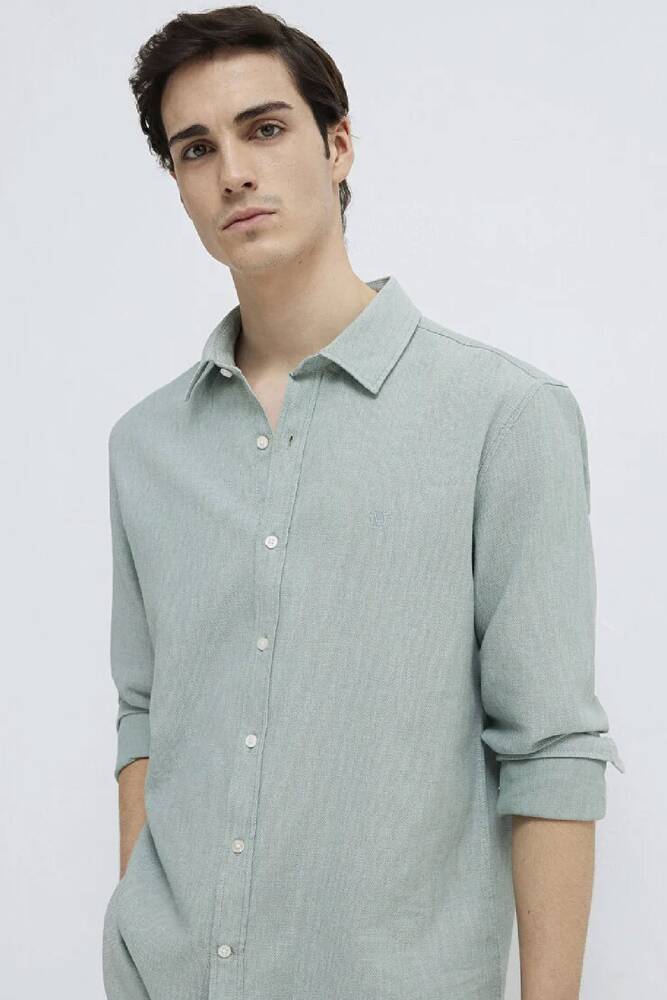 Erkek Uzun Kol Gömlek 0211656-71478 Yeşil 