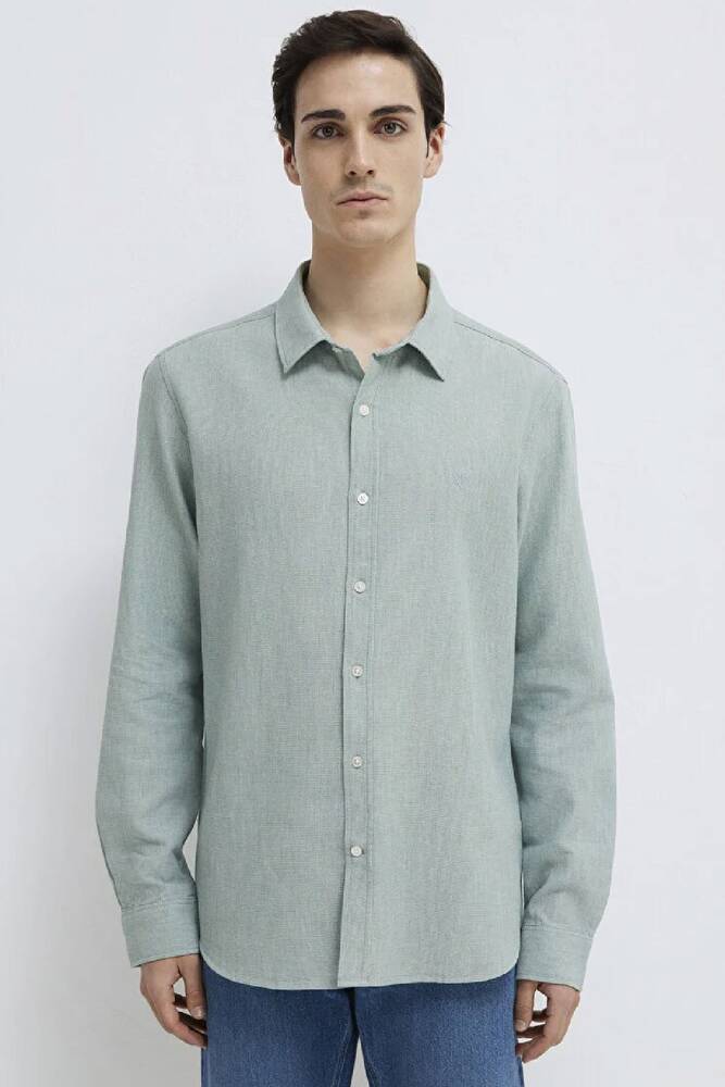 Erkek Uzun Kol Gömlek 0211656-71478 Yeşil 