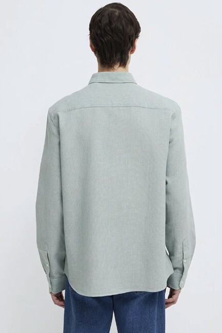 Erkek Uzun Kol Gömlek 0211656-71478 Yeşil - Thumbnail