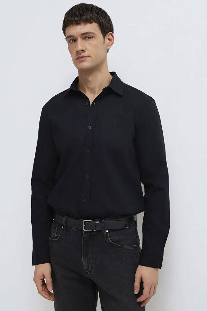 Erkek Uzun Kol Gömlek 0211656-900 Siyah 