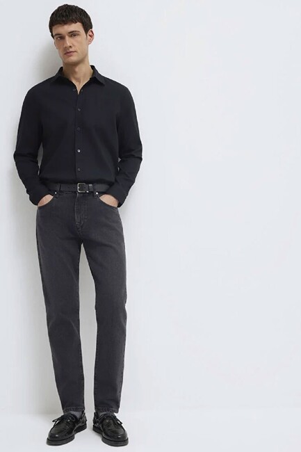 Erkek Uzun Kol Gömlek 0211656-900 Siyah (2)