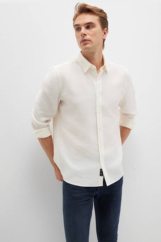 Erkek Uzun Kol Gömlek 0211659-70057 Ekru 