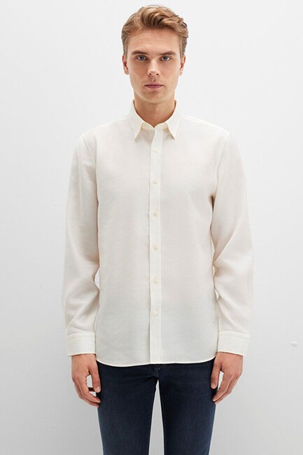 Erkek Uzun Kol Gömlek 0211659-70057 Ekru (3)