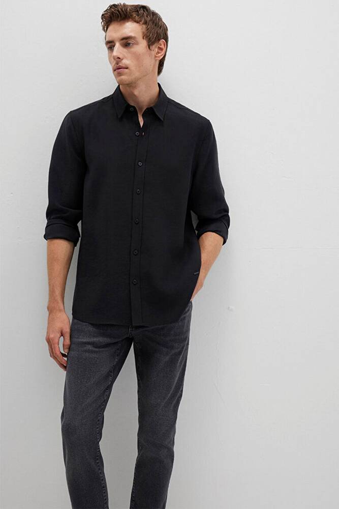 Erkek Uzun Kol Gömlek 0211659-900 Siyah 