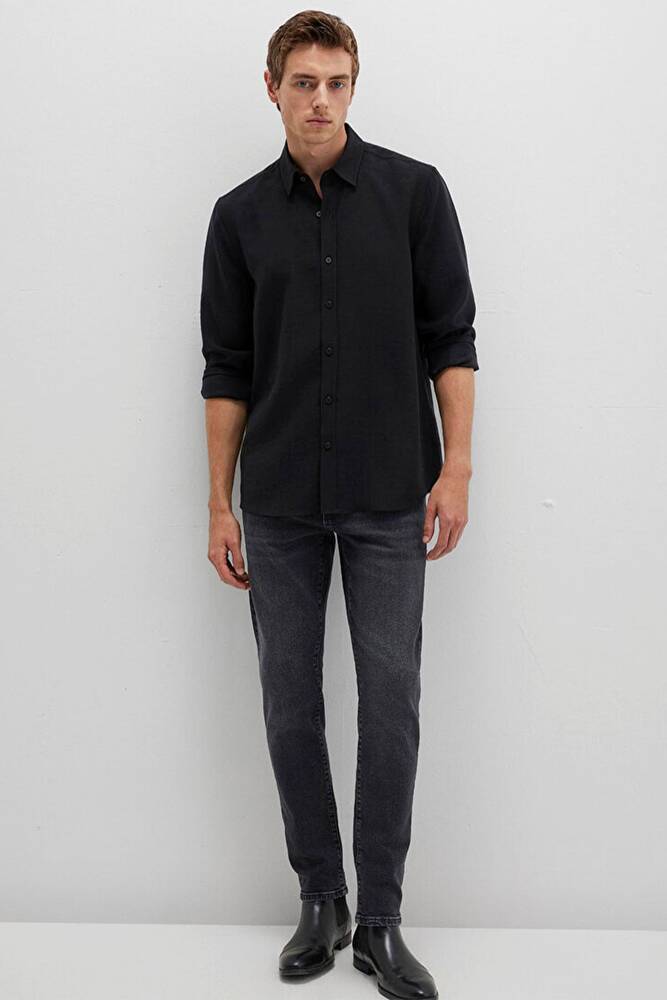 Erkek Uzun Kol Gömlek 0211659-900 Siyah 