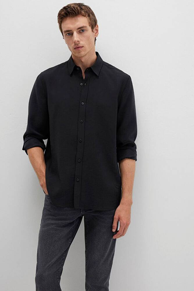 Erkek Uzun Kol Gömlek 0211659-900 Siyah 