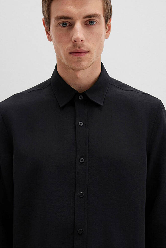 Erkek Uzun Kol Gömlek 0211659-900 Siyah 