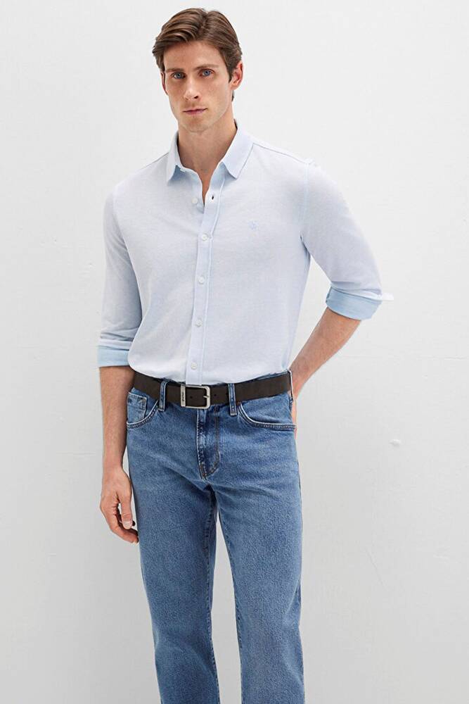 Erkek Uzun Kol Gömlek 0211664-90900 Mavi 