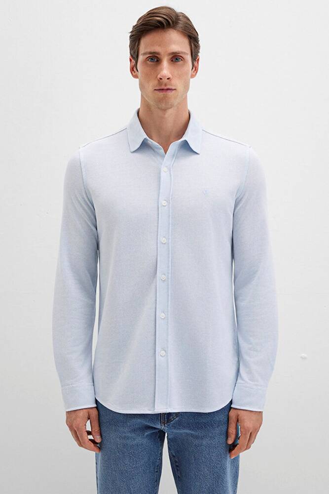 Erkek Uzun Kol Gömlek 0211664-90900 Mavi 