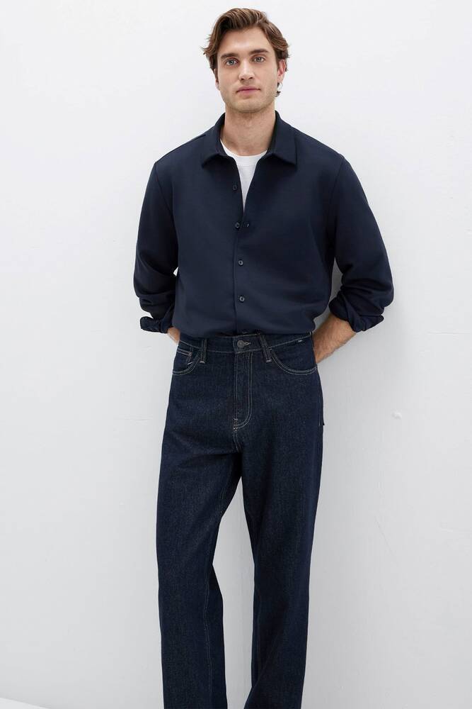 Erkek Uzun Kol Gömlek 0211752-70490 Lacivert 