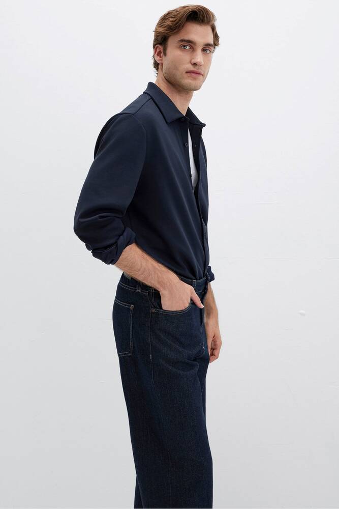 Erkek Uzun Kol Gömlek 0211752-70490 Lacivert 