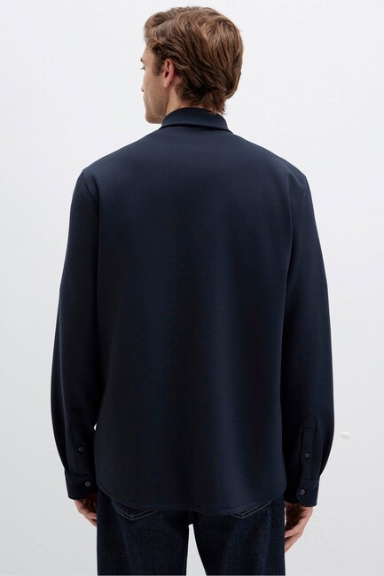 Erkek Uzun Kol Gömlek 0211752-70490 Lacivert - Thumbnail
