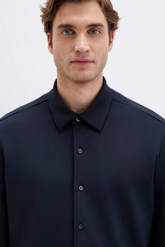 Erkek Uzun Kol Gömlek 0211752-70490 Lacivert 