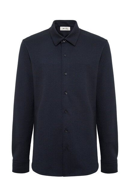 Erkek Uzun Kol Gömlek 0211752-70490 Lacivert - Thumbnail