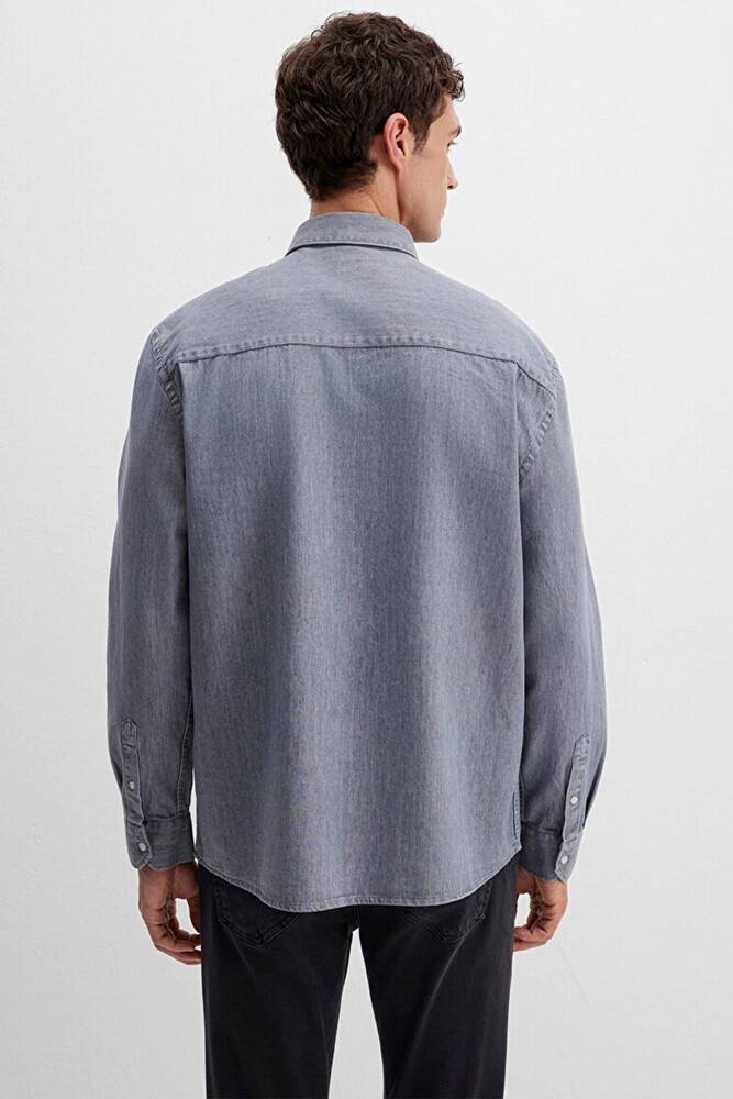 Erkek Uzun Kol Gömlek 0211765-89892 Gri 