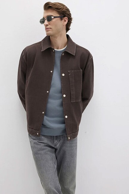 Erkek Uzun Kol Gömlek 0211779-70219 Kahve (2)