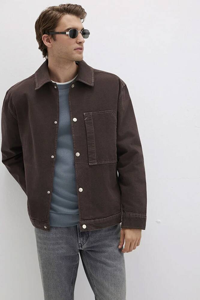 Erkek Uzun Kol Gömlek 0211779-70219 Kahve 