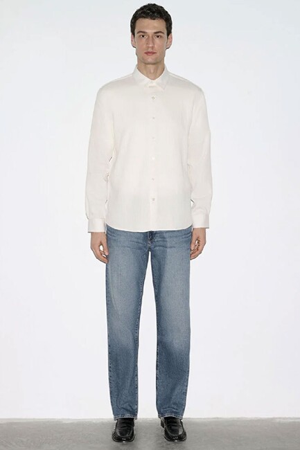 Erkek Uzun Kol Gömlek 0211829-70057 Ekru (3)