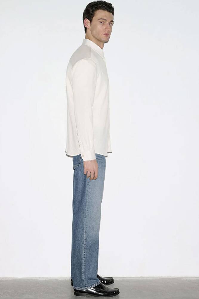 Erkek Uzun Kol Gömlek 0211829-70057 Ekru 
