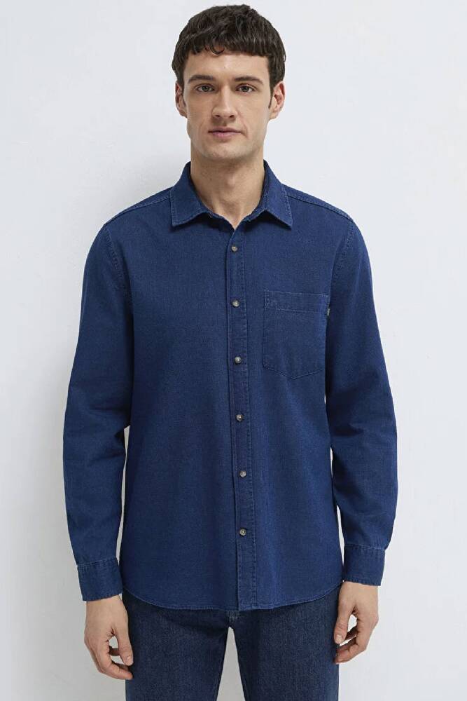 Erkek Uzun Kol Gömlek 0211854-18790 Lacivert 