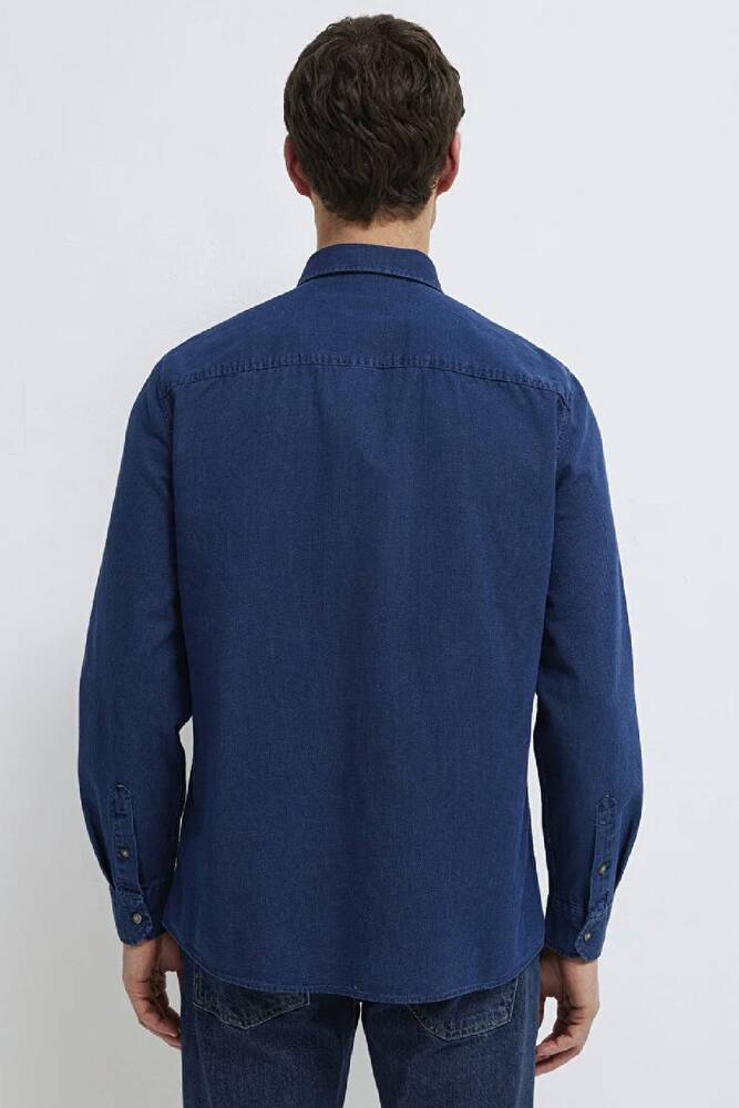 Erkek Uzun Kol Gömlek 0211854-18790 Lacivert 