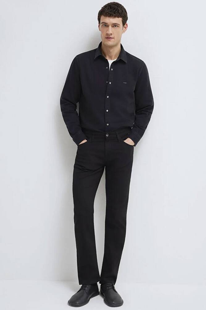 Erkek Uzun Kol Gömlek 0211865-90850 Siyah 