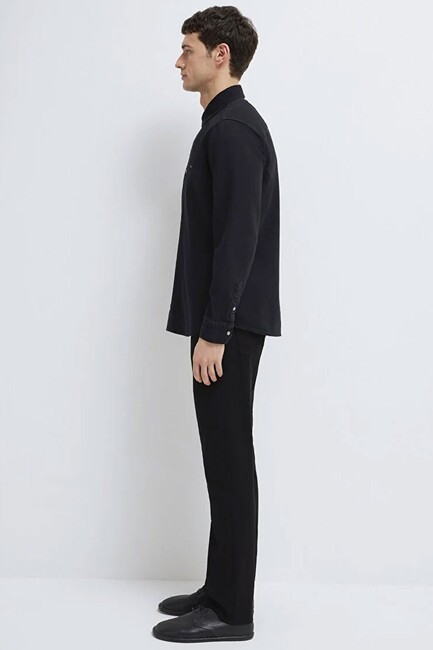 Erkek Uzun Kol Gömlek 0211865-90850 Siyah - Thumbnail