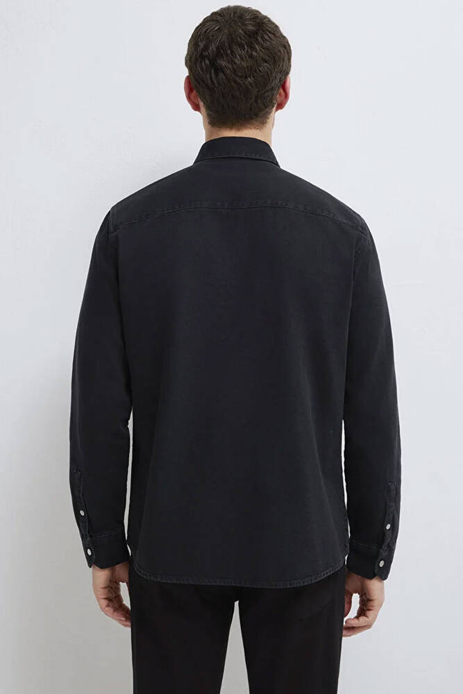 Erkek Uzun Kol Gömlek 0211865-90850 Siyah 