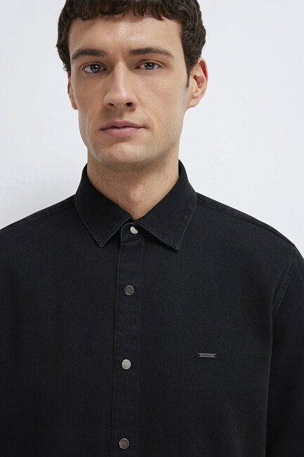 Erkek Uzun Kol Gömlek 0211865-90850 Siyah - Thumbnail
