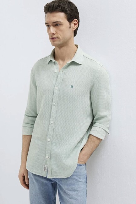 Erkek Uzun Kol Gömlek 0211899-71909 Yeşil (1)