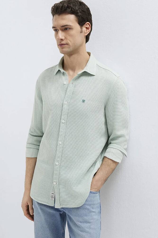 Erkek Uzun Kol Gömlek 0211899-71909 Yeşil 