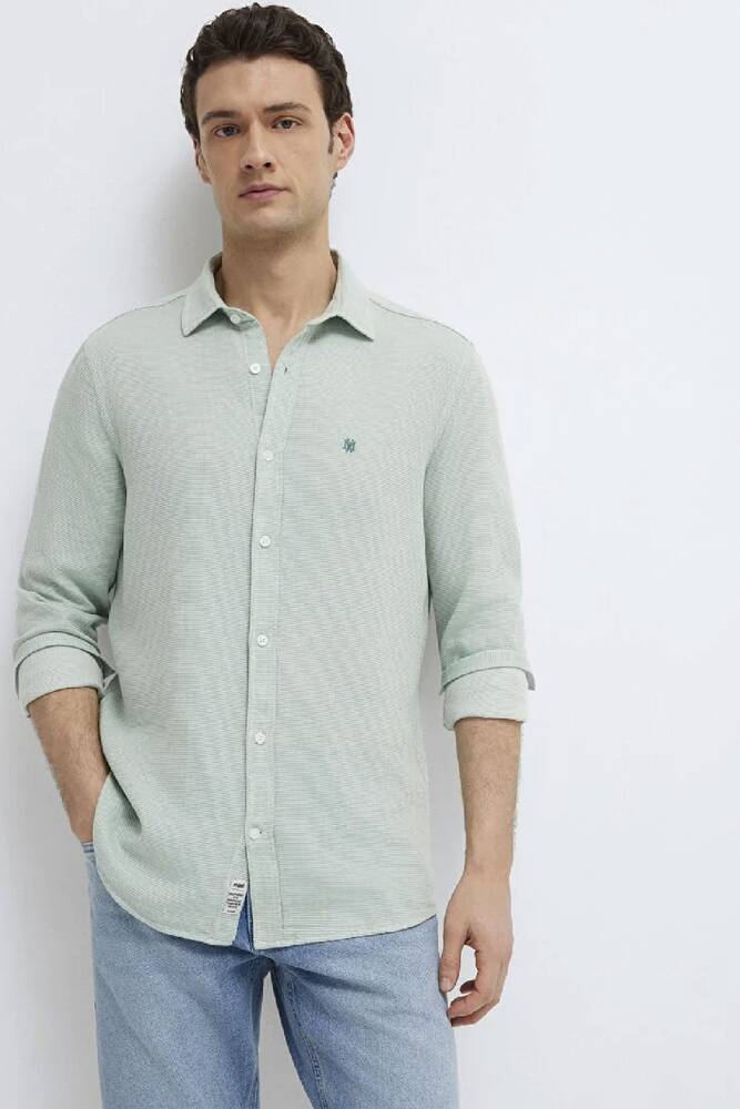 Erkek Uzun Kol Gömlek 0211899-71909 Yeşil 