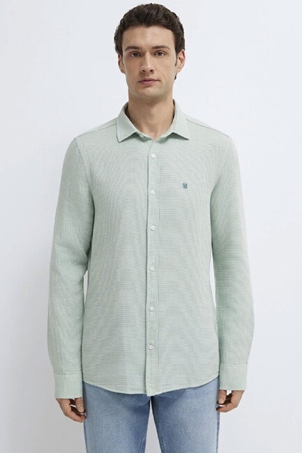 Erkek Uzun Kol Gömlek 0211899-71909 Yeşil (3)