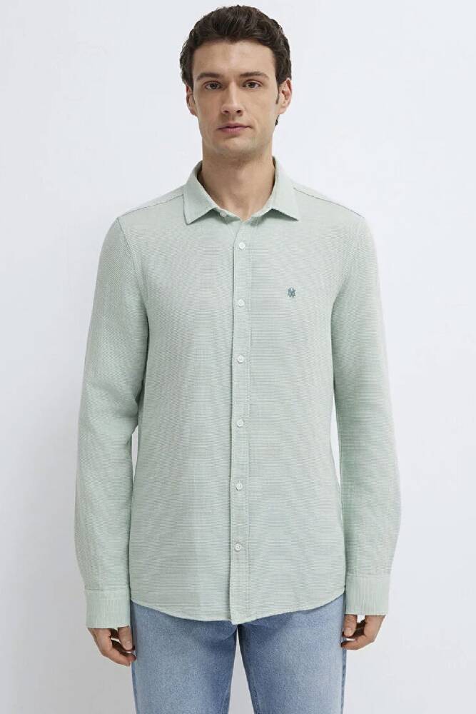 Erkek Uzun Kol Gömlek 0211899-71909 Yeşil 