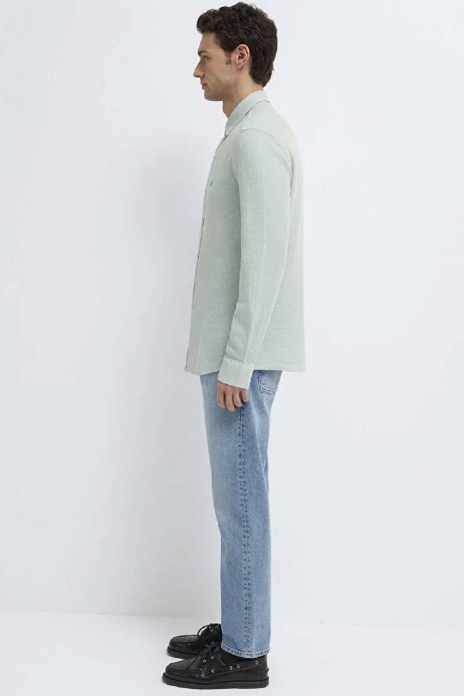 Erkek Uzun Kol Gömlek 0211899-71909 Yeşil 