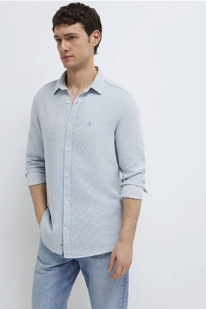 Erkek Uzun Kol Gömlek 0211899-86659 Mavi 