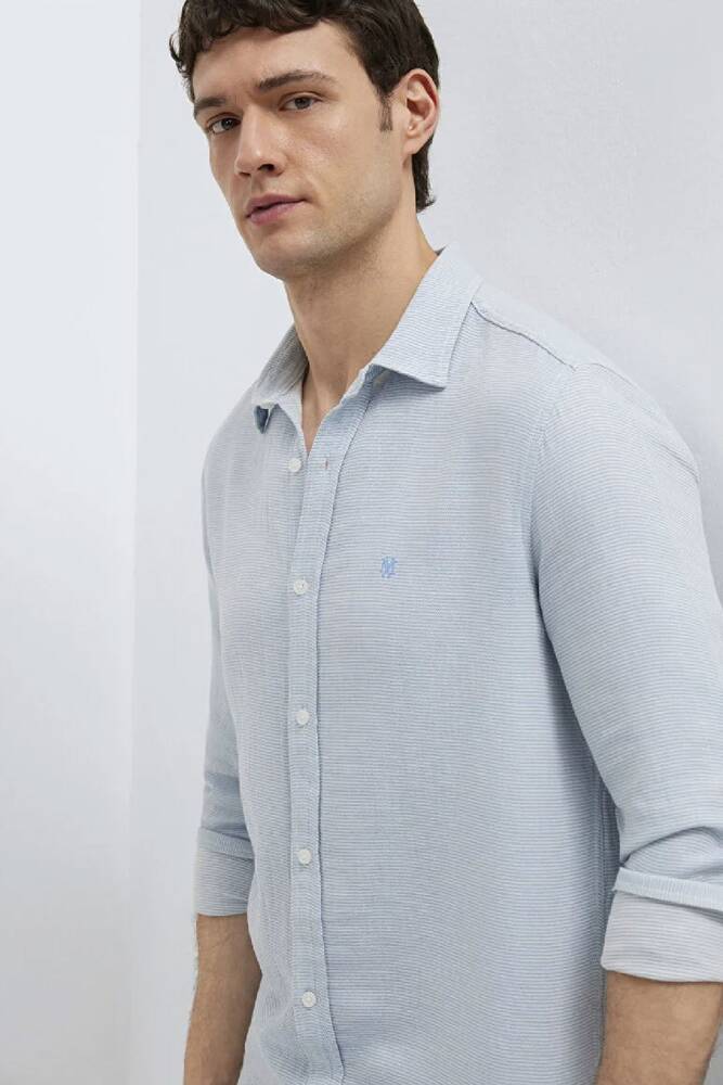 Erkek Uzun Kol Gömlek 0211899-86659 Mavi 
