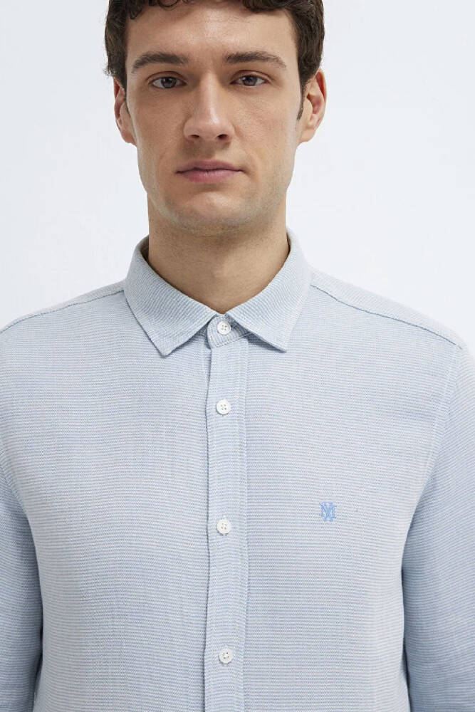 Erkek Uzun Kol Gömlek 0211899-86659 Mavi 