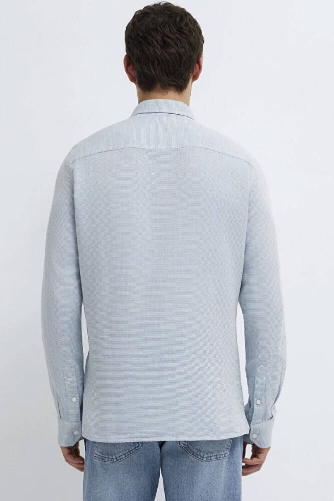 Erkek Uzun Kol Gömlek 0211899-86659 Mavi 