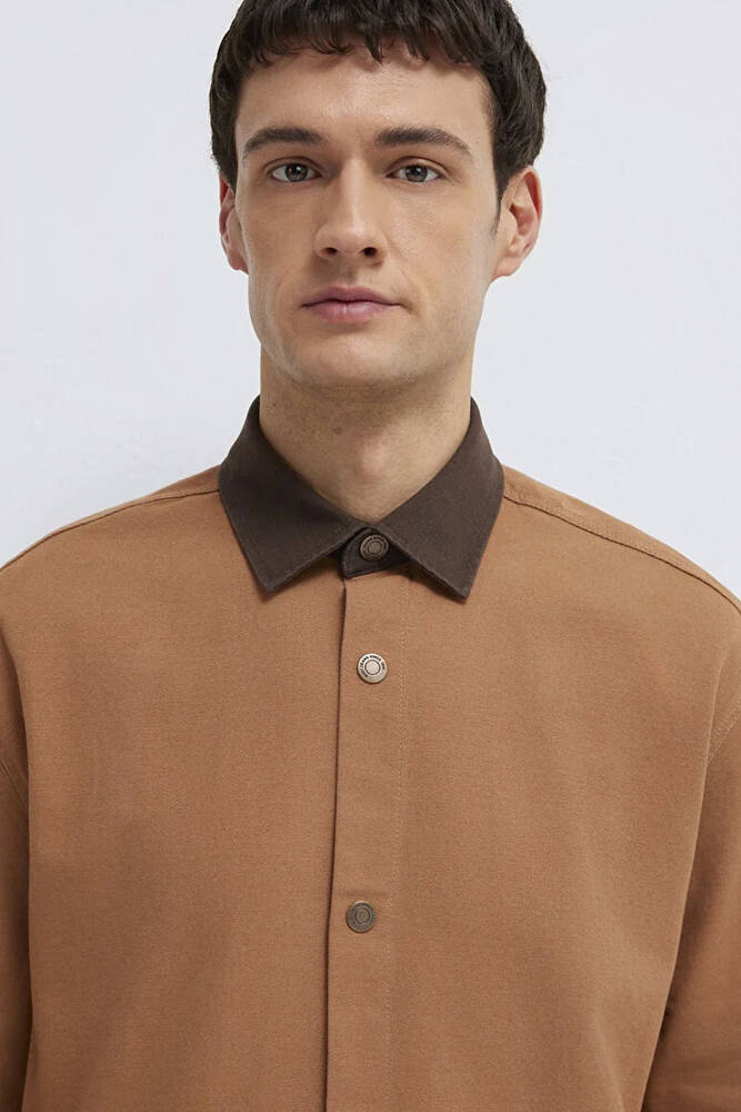 Erkek Uzun Kol Gömlek 0211900-91393 Kahve 