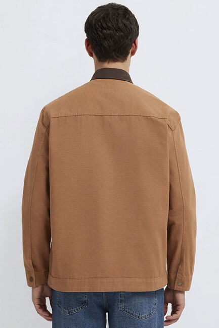 Erkek Uzun Kol Gömlek 0211900-91393 Kahve - Thumbnail