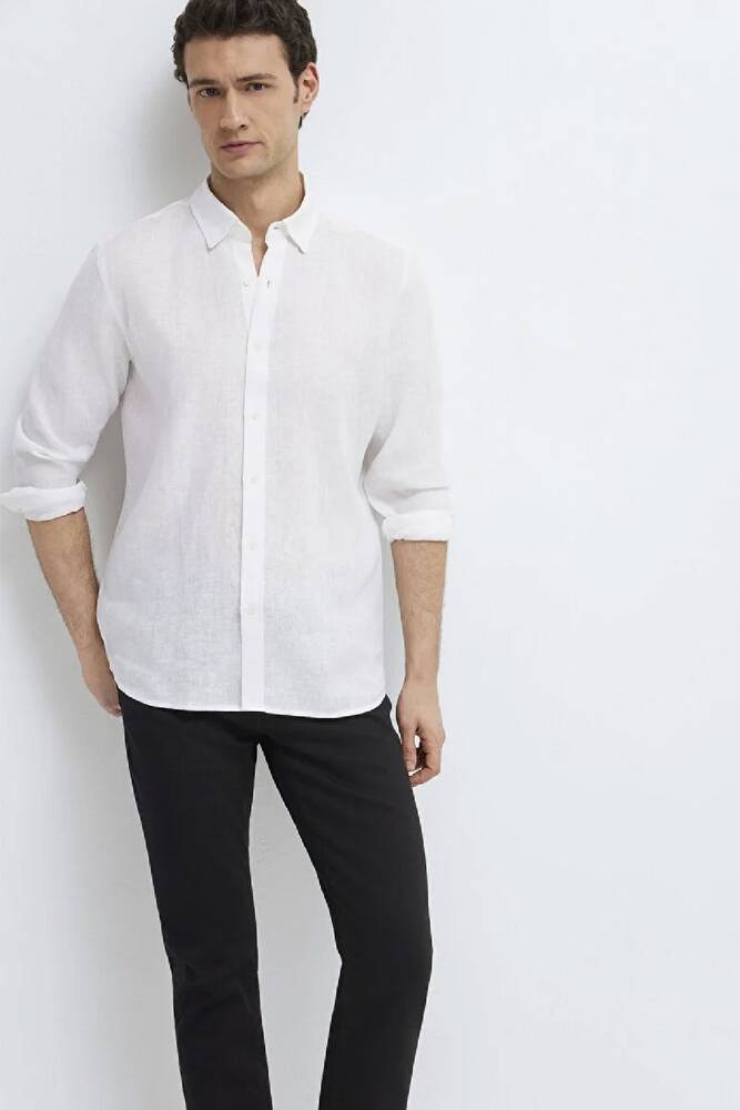 Erkek Uzun Kol Gömlek 0211909-620 Beyaz 