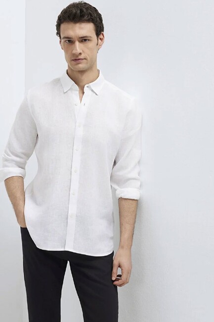 Erkek Uzun Kol Gömlek 0211909-620 Beyaz (2)