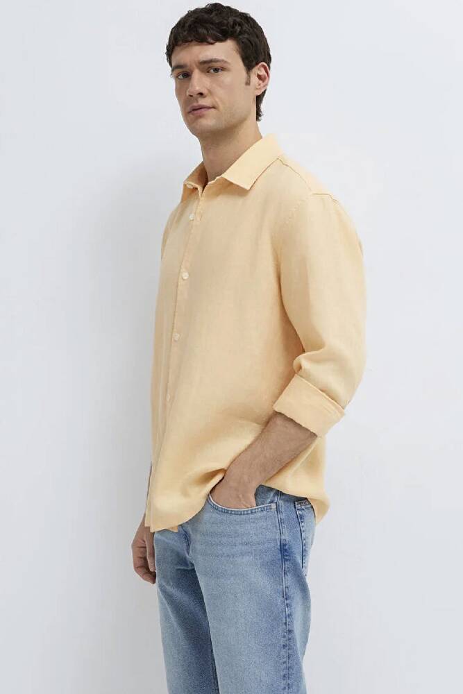 Erkek Uzun Kol Gömlek 0211957-71157 Turuncu 